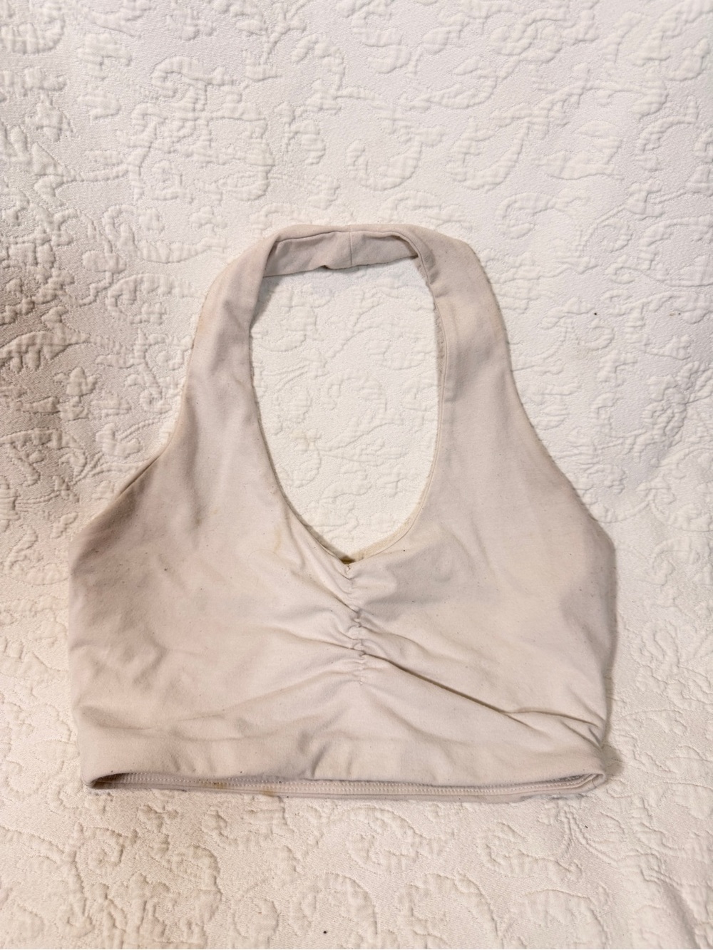 Women’s Halter Crop Top in Light Beige